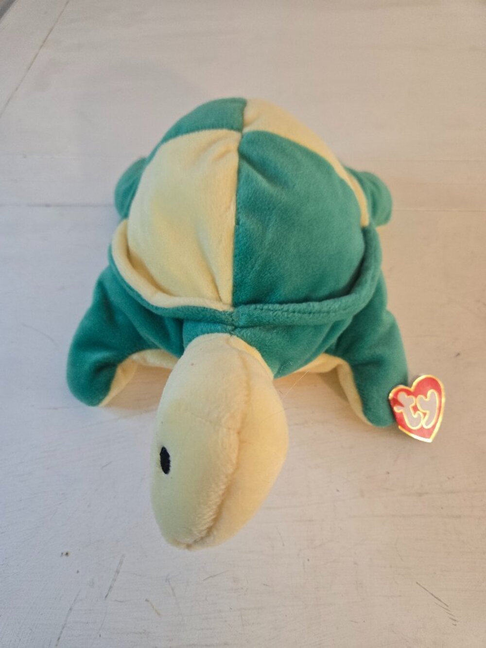 TY Pillow Pal Buddy  SNAP The Turtle 12 Inch Plush 1996 Yellow & Green w Tag